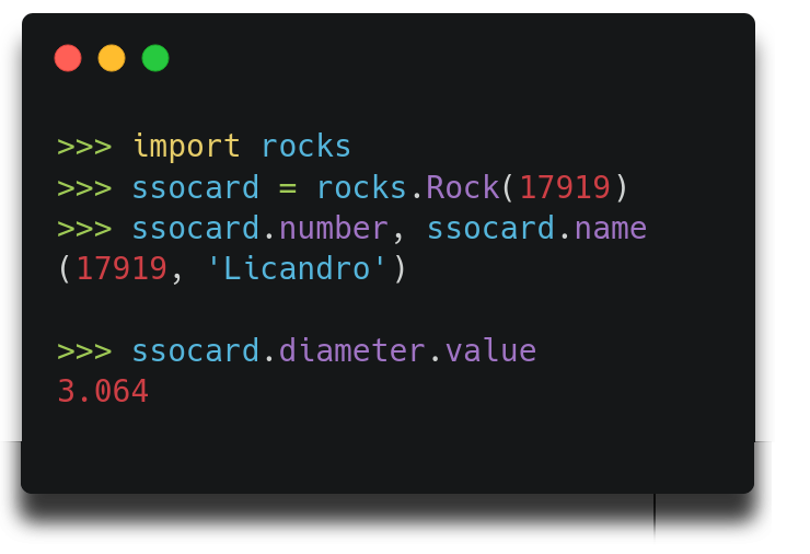 The rocks python interface to SsODNet.