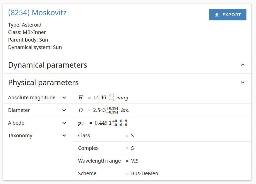 Simple access to data with SsODNet.